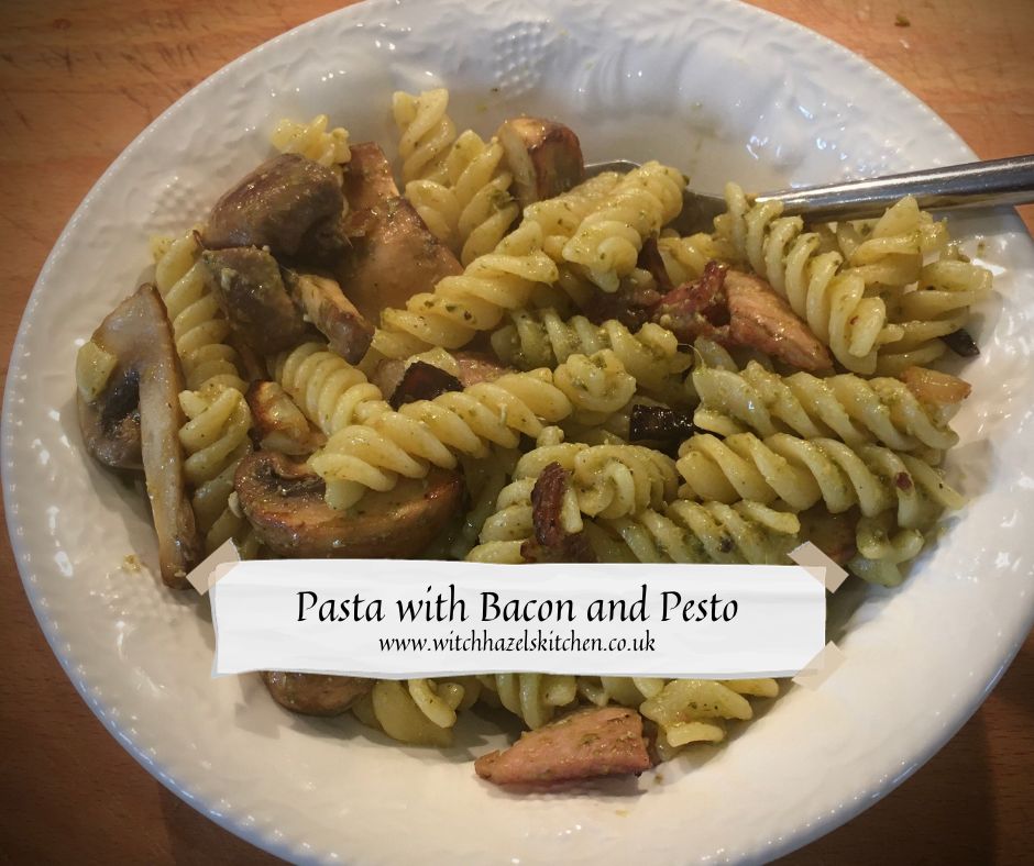 Pasta with Bacon and Pesto